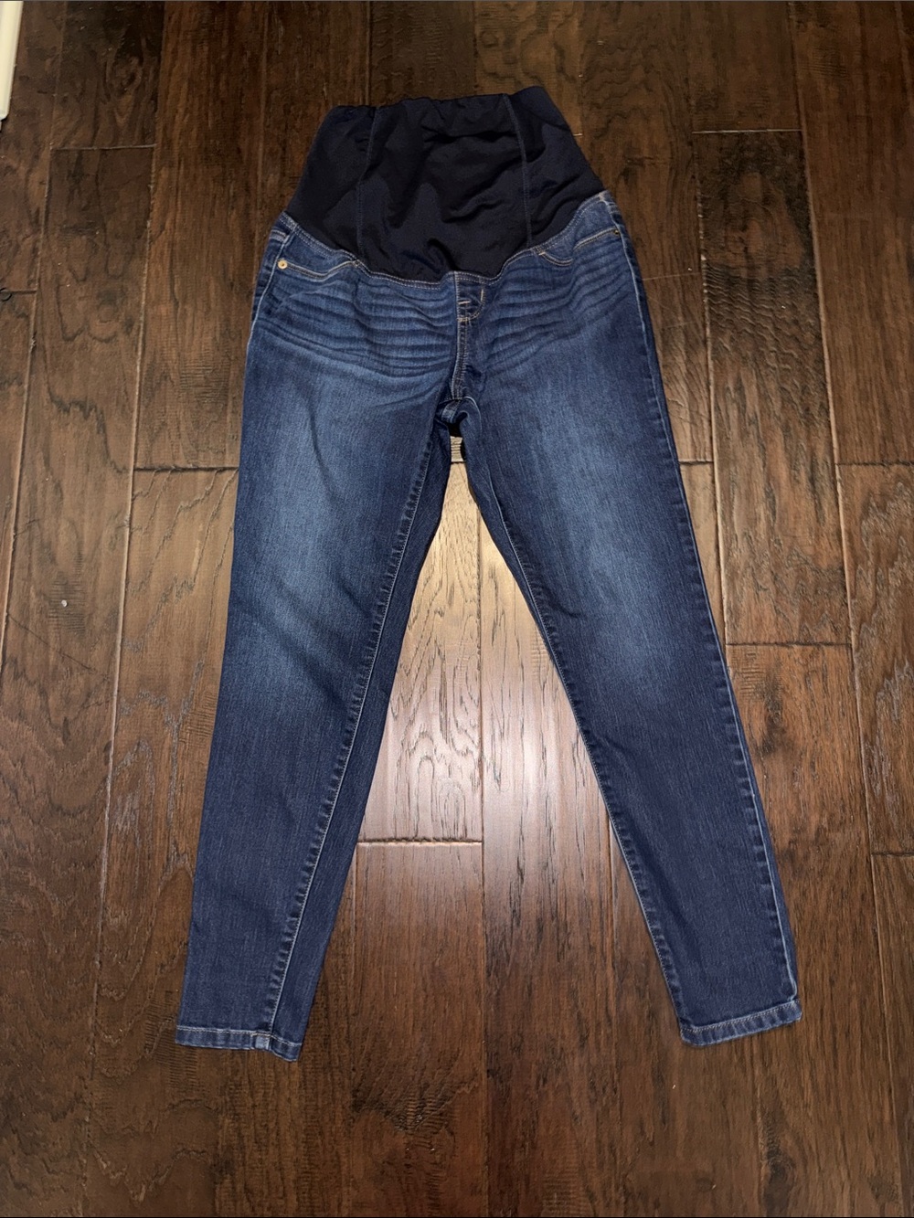 Isabel Maternity Dark Blue Stretch Jeans with Overband Waist Size 2